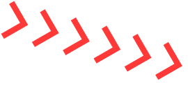 A pattern of six red chevrons pointing to the left, arranged diagonally from the bottom left to the top right on a black background.